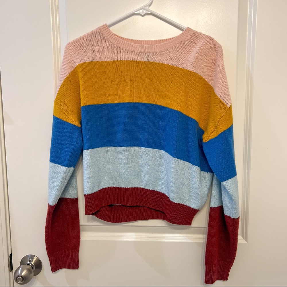 H&M Striped Cropped Sweater, Size Small